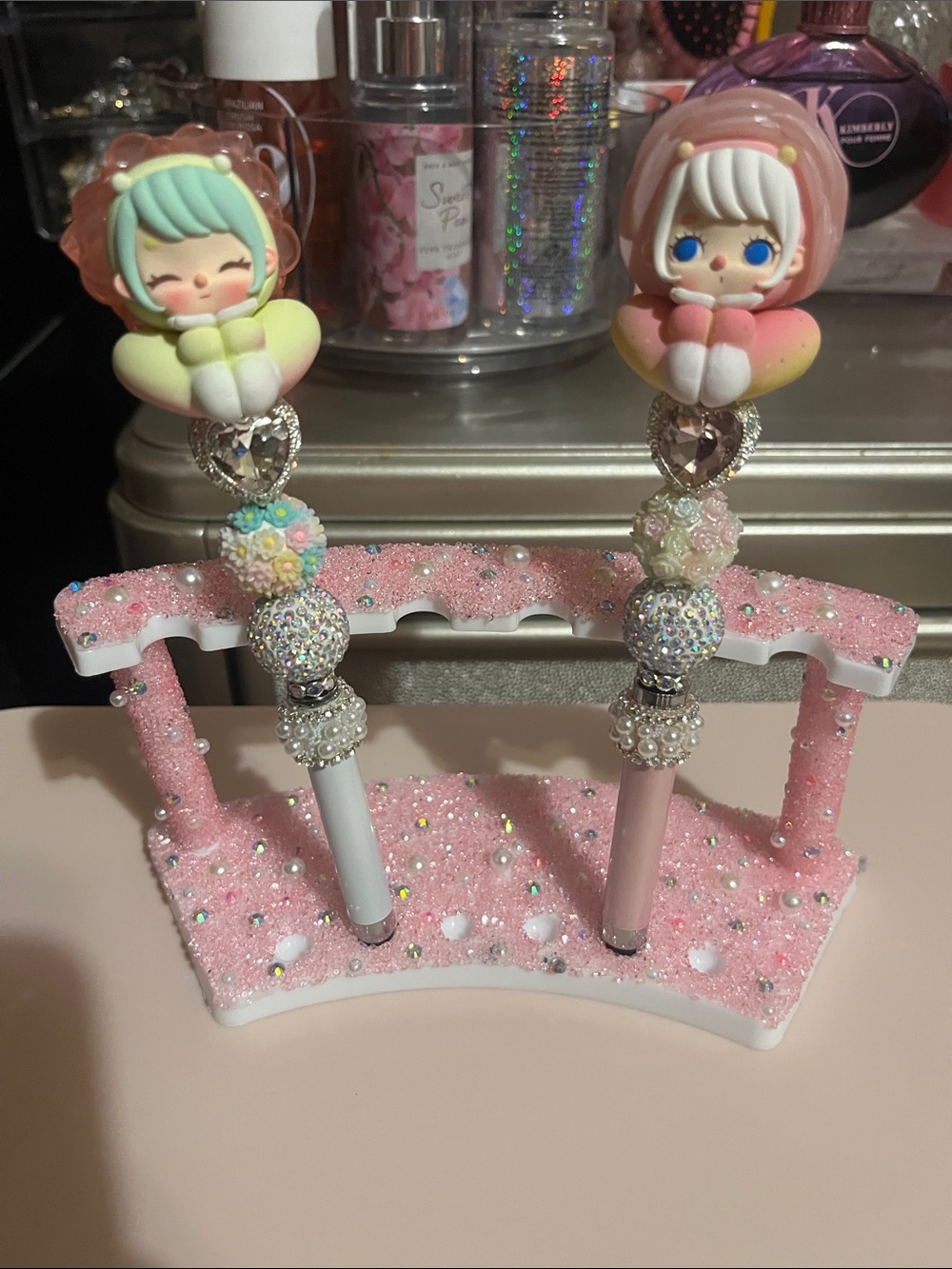 STYLUS Pink and White Cute Character Decorative Pens (Set of 2)